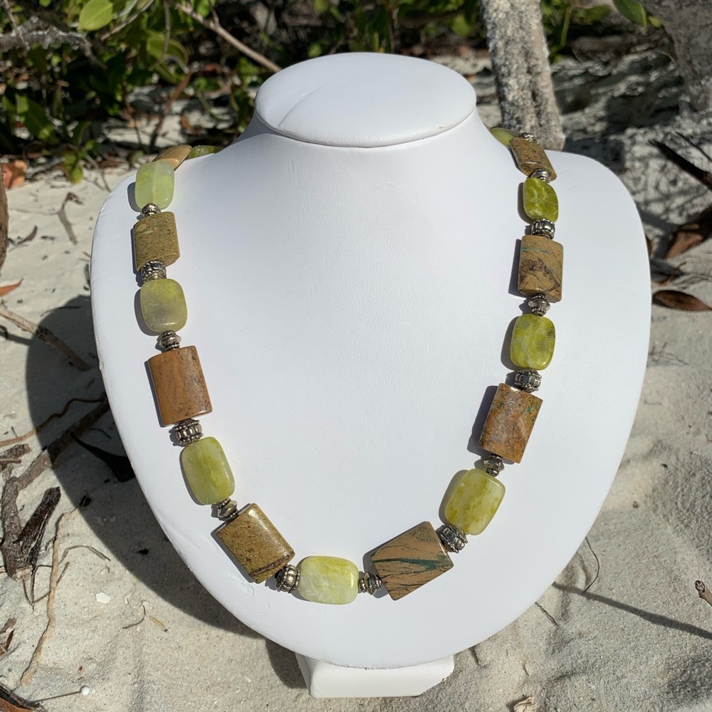 Jade and Tibetan Silver Necklace